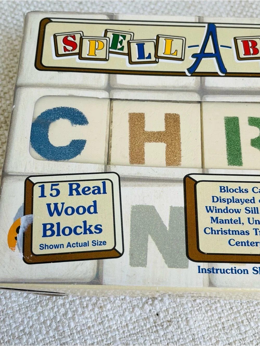 Vintage 90s Wooden Letter Blocks Learning